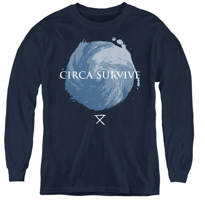 Circa Survive Storm Long Sleeve Kids Youth T Shirt Navy Blue