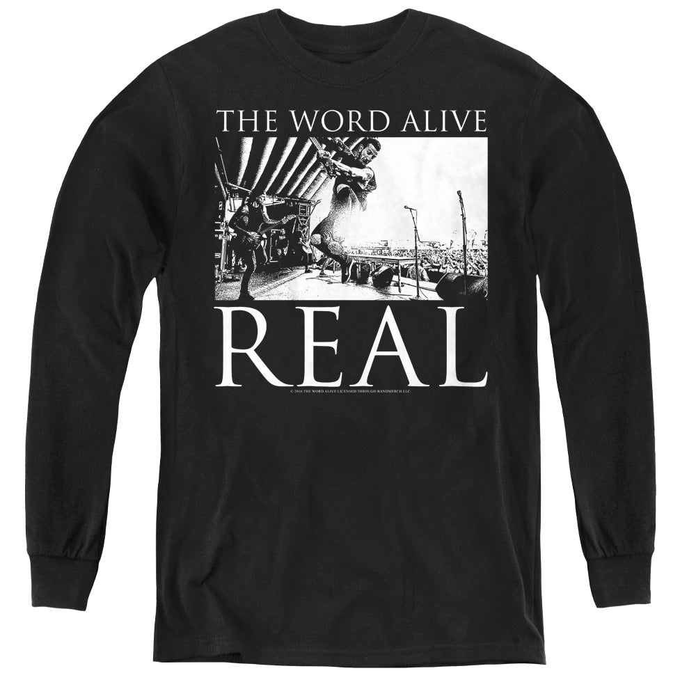 The Word Alive Live Shot Long Sleeve Kids Youth T Shirt Black