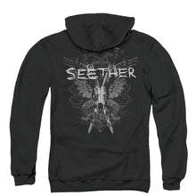 Load image into Gallery viewer, Seether Suffer Back Print Zipper Mens Hoodie Black