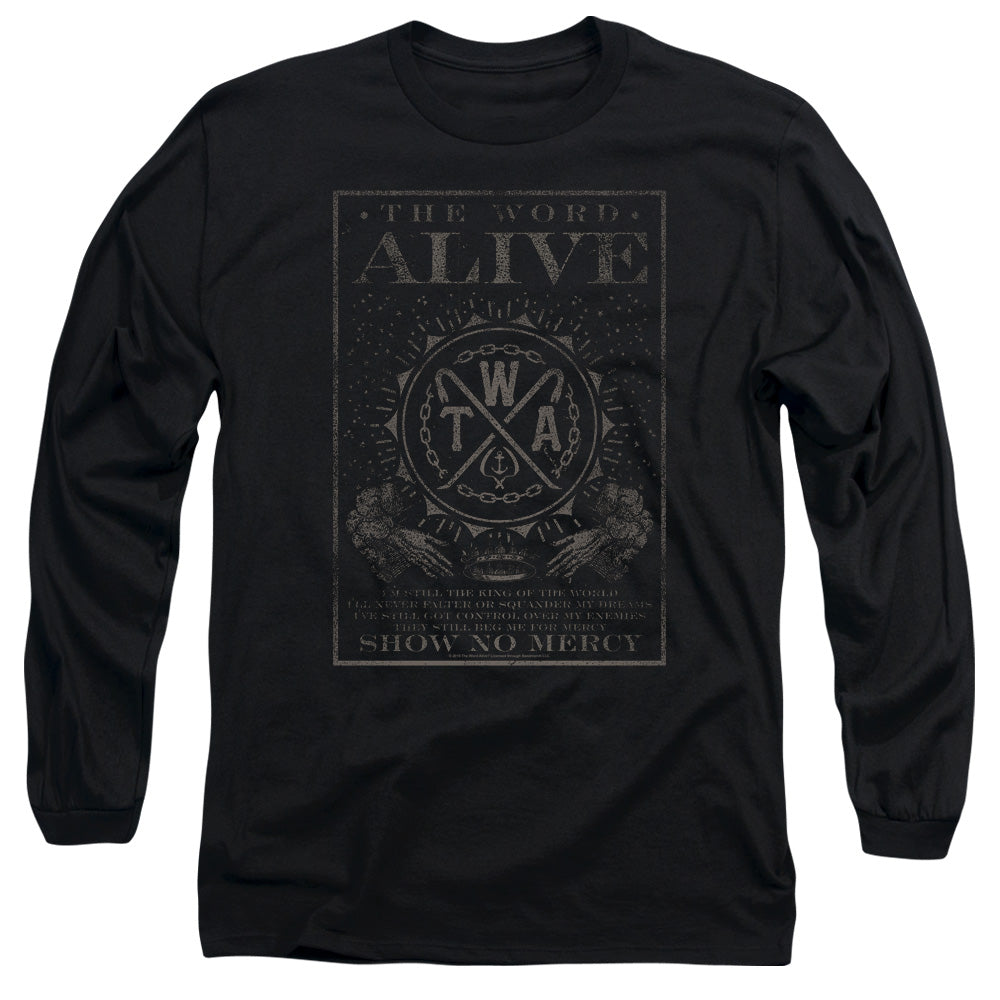 The Word Alive Show No Mercy Mens Long Sleeve Shirt Black