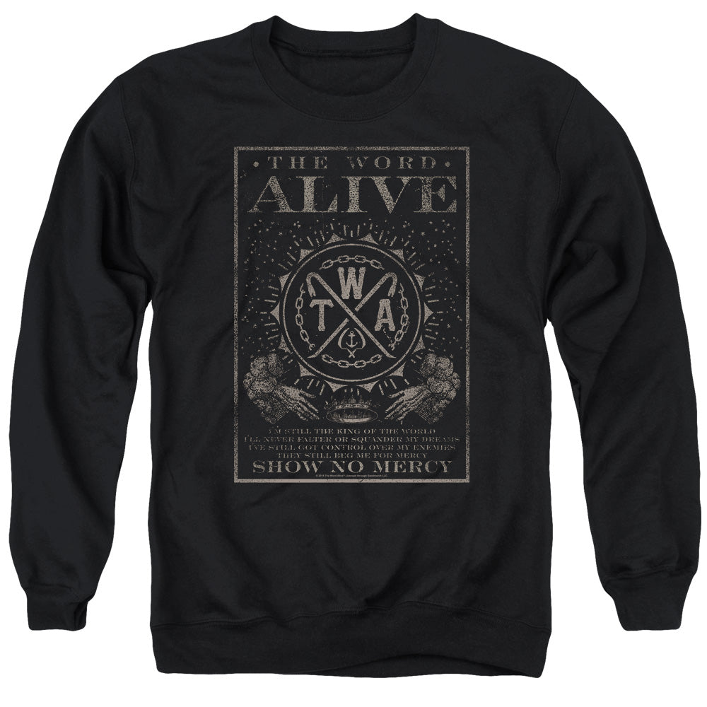 The Word Alive Show No Mercy Mens Crewneck Sweatshirt Black