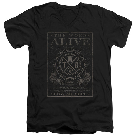 The Word Alive Show No Mercy Mens Slim Fit V-Neck T Shirt Black