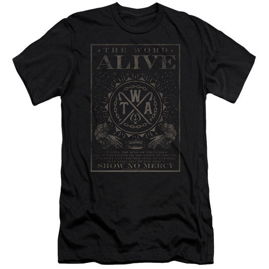 The Word Alive Show No Mercy Premium Bella Canvas Slim Fit Mens T Shirt Black