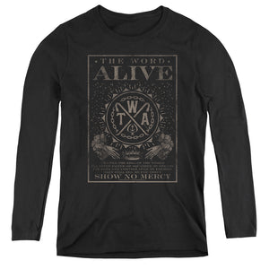 The Word Alive Show No Mercy Womens Long Sleeve Shirt Black