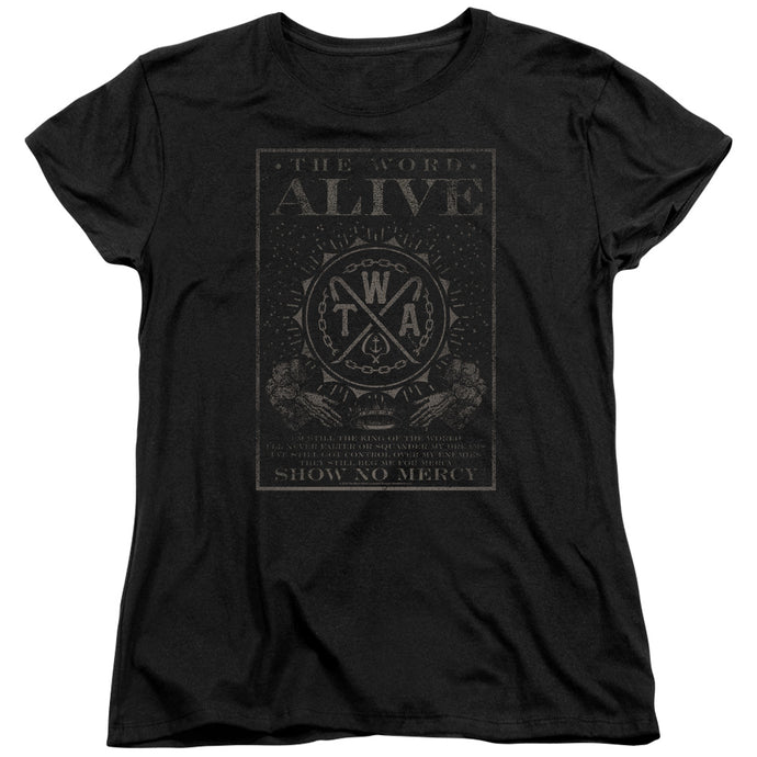 The Word Alive Show No Mercy Womens T Shirt Black