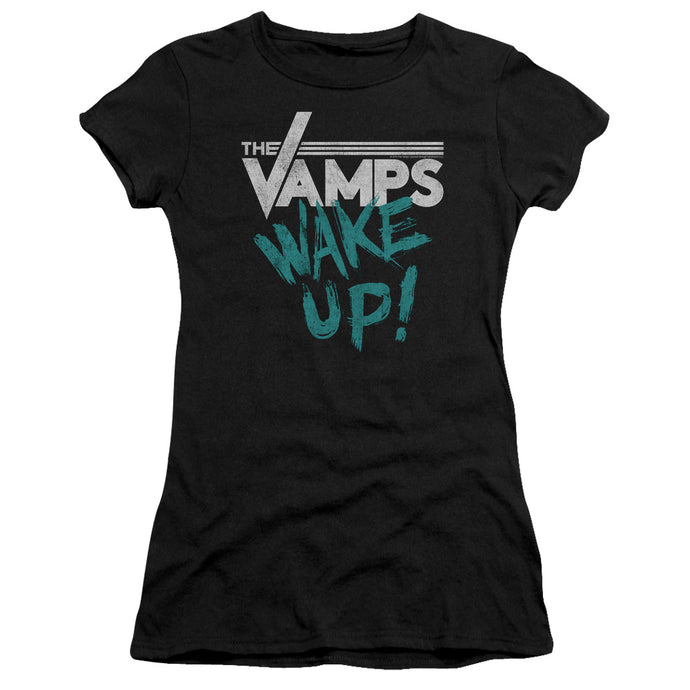 The Vamps Wake Up Junior Sheer Cap Sleeve Premium Bella Canvas Womens T Shirt Black