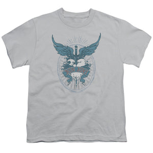 Bon Jovi Winged Heart Kids Youth T Shirt Silver
