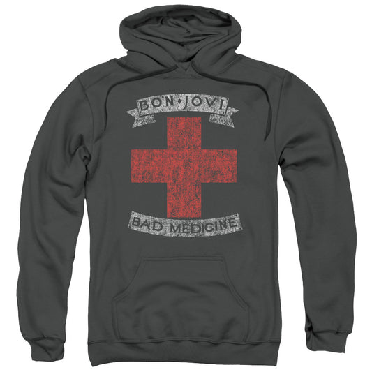 Bon Jovi Bad Medicine Mens Hoodie Charcoal