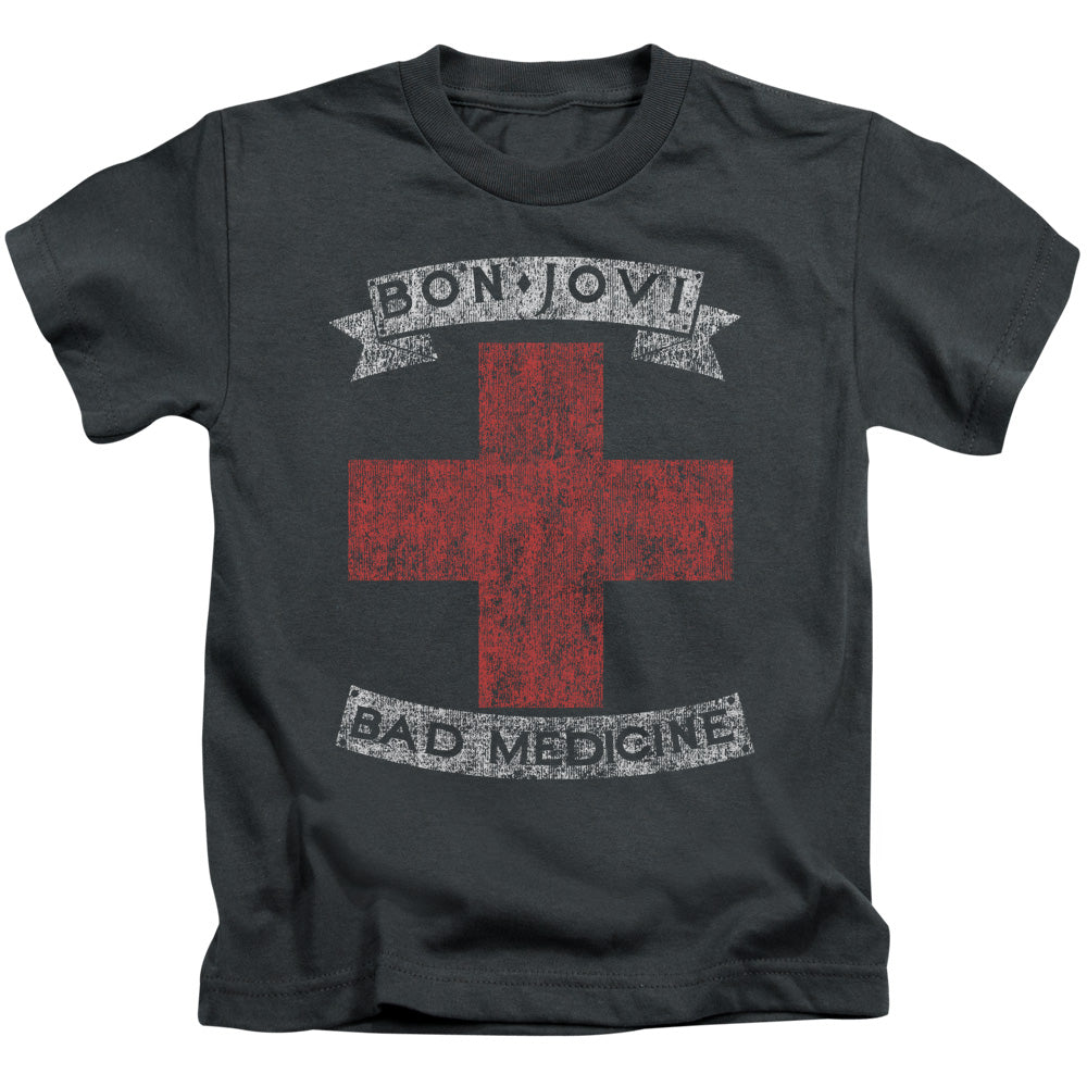 Bon Jovi Bad Medicine Juvenile Kids Youth T Shirt Charcoal