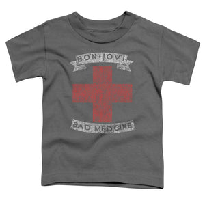 Bon Jovi Bad Medicine Toddler Kids Youth T Shirt Charcoal