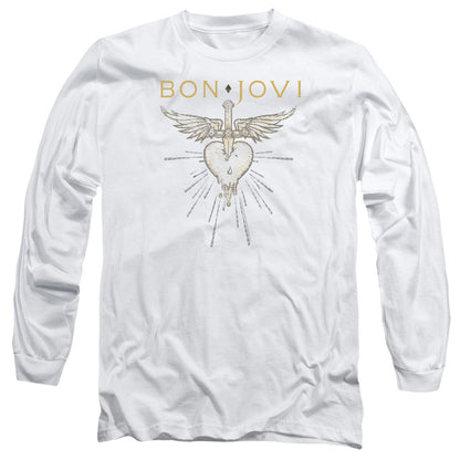 Bon Jovi Greatest Hits Mens Long Sleeve Shirt White