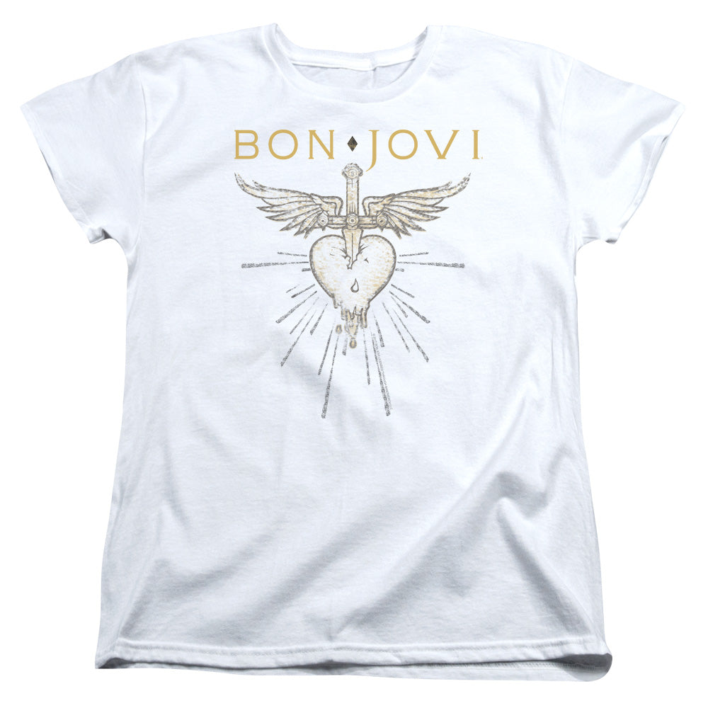 Bon Jovi Greatest Hits Womens T Shirt White