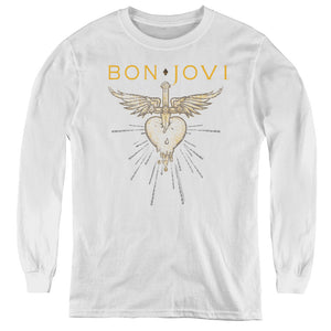 Bon Jovi Greatest Hits Long Sleeve Kids Youth T Shirt White
