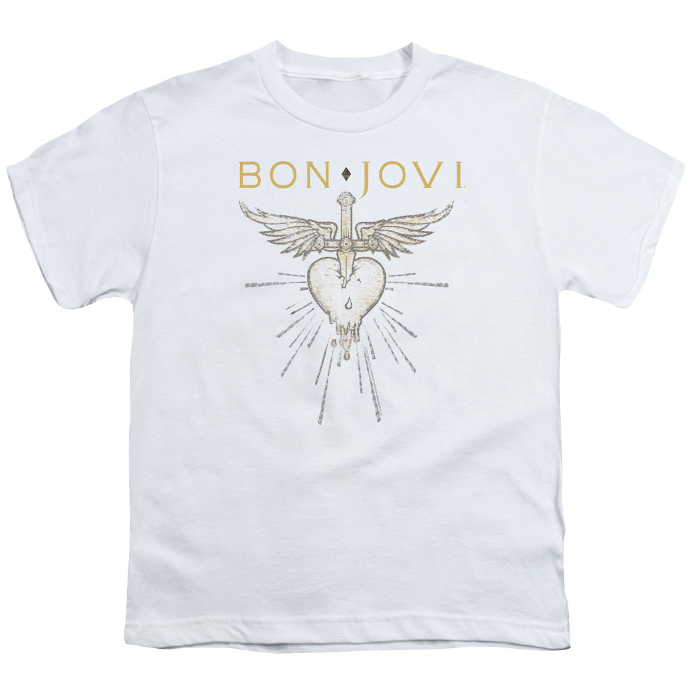 Bon Jovi Greatest Hits Kids Youth T Shirt White