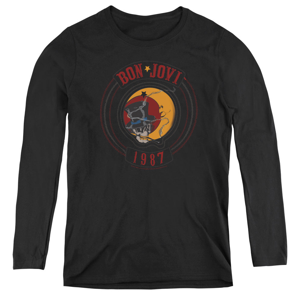 Bon Jovi 1987 Womens Long Sleeve Shirt Black