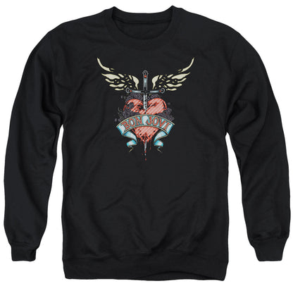 Bon Jovi Daggered Mens Crewneck Sweatshirt Black