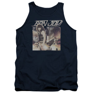 Bon Jovi Runaway Jon Mens Tank Top Shirt Navy Blue