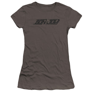 Bon Jovi New Logo Junior Sheer Cap Sleeve Premium Bella Canvas Womens T Shirt Charcoal