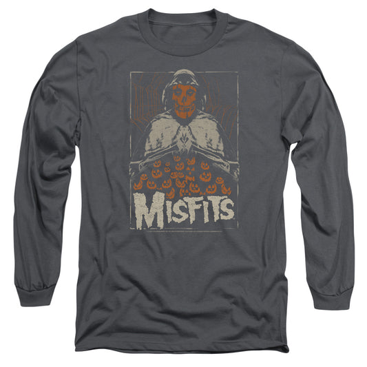 Misfits I Remember Halloween Mens Long Sleeve Shirt Charcoal