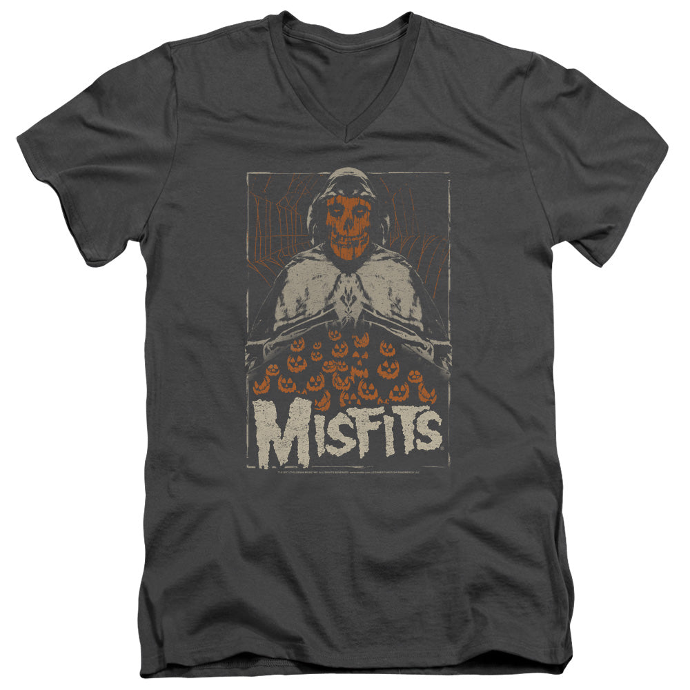 Misfits I Remember Halloween Mens Slim Fit V-Neck T Shirt Charcoal