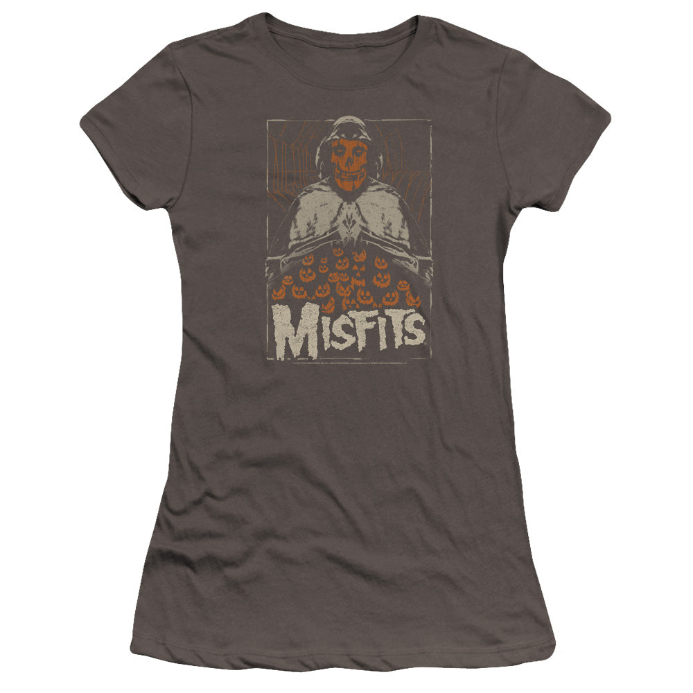 Misfits I Remember Halloween Junior Sheer Cap Sleeve Premium Bella Canvas Womens T Shirt Charcoal