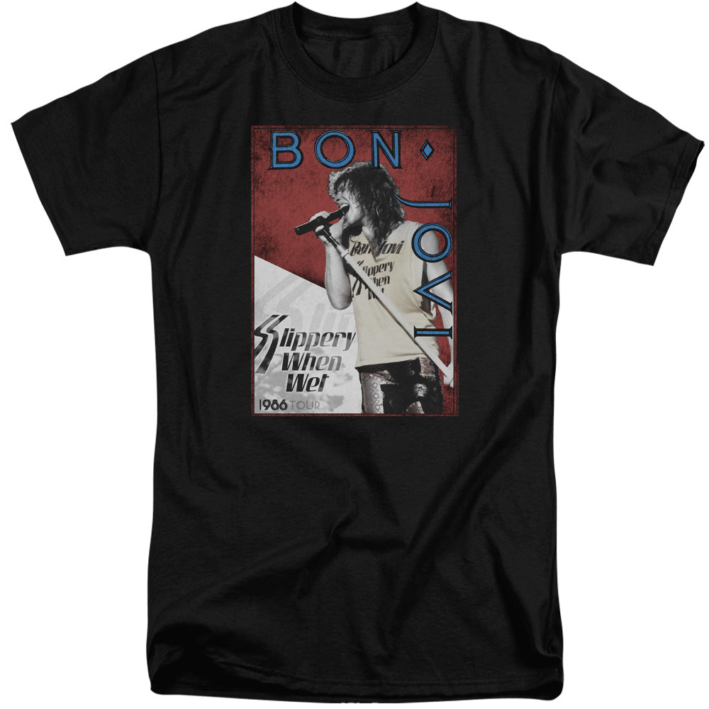 Bon Jovi 86 Tour Mens Tall T Shirt Black