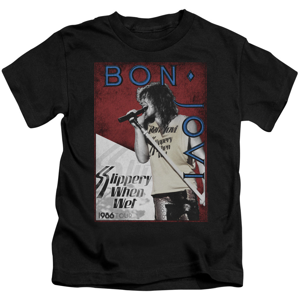 Bon Jovi 86 Tour Juvenile Kids Youth T Shirt Black