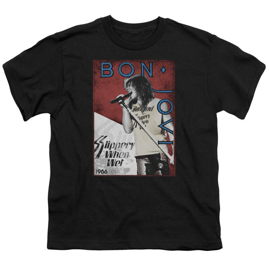 Bon Jovi 86 Tour Kids Youth T Shirt Black