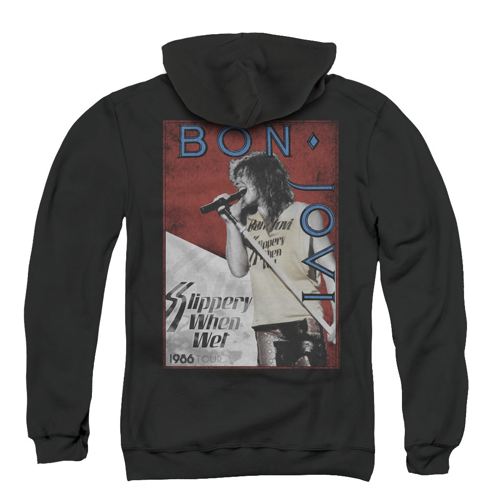 Bon Jovi 86 Tour Back Print Zipper Mens Hoodie Black