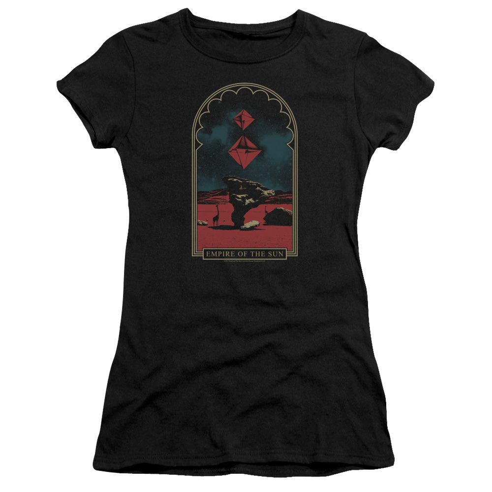 Empire Of The Sun Balance Junior Sheer Cap Sleeve Womens T Shirt Black