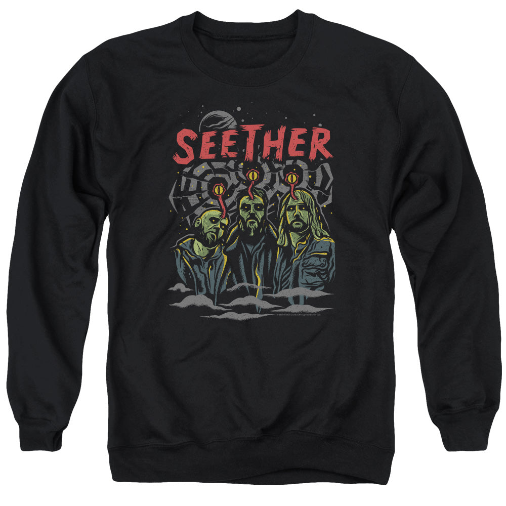 Seether Mind Control Mens Crewneck Sweatshirt Black