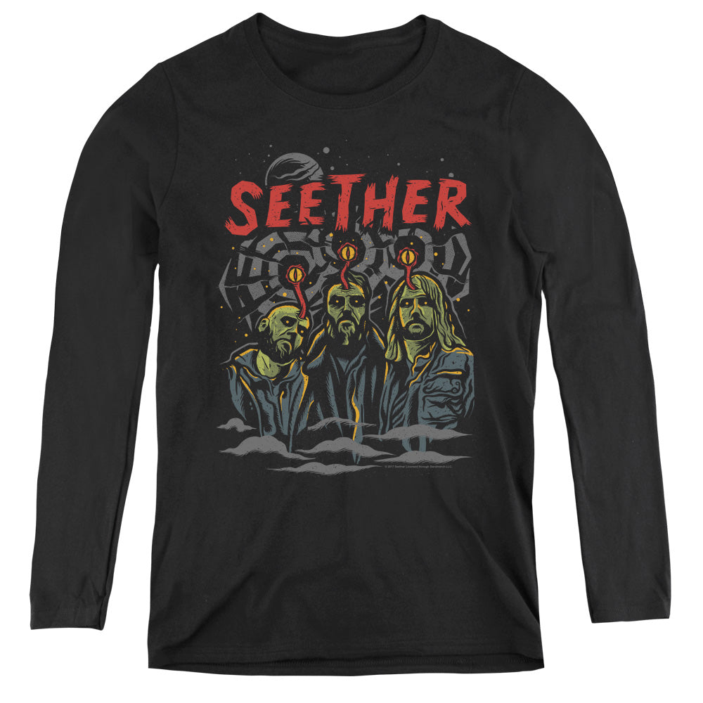 Seether Mind Control Womens Long Sleeve Shirt Black