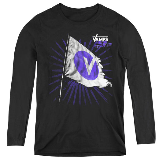 The Vamps Flag Womens Long Sleeve Shirt Black