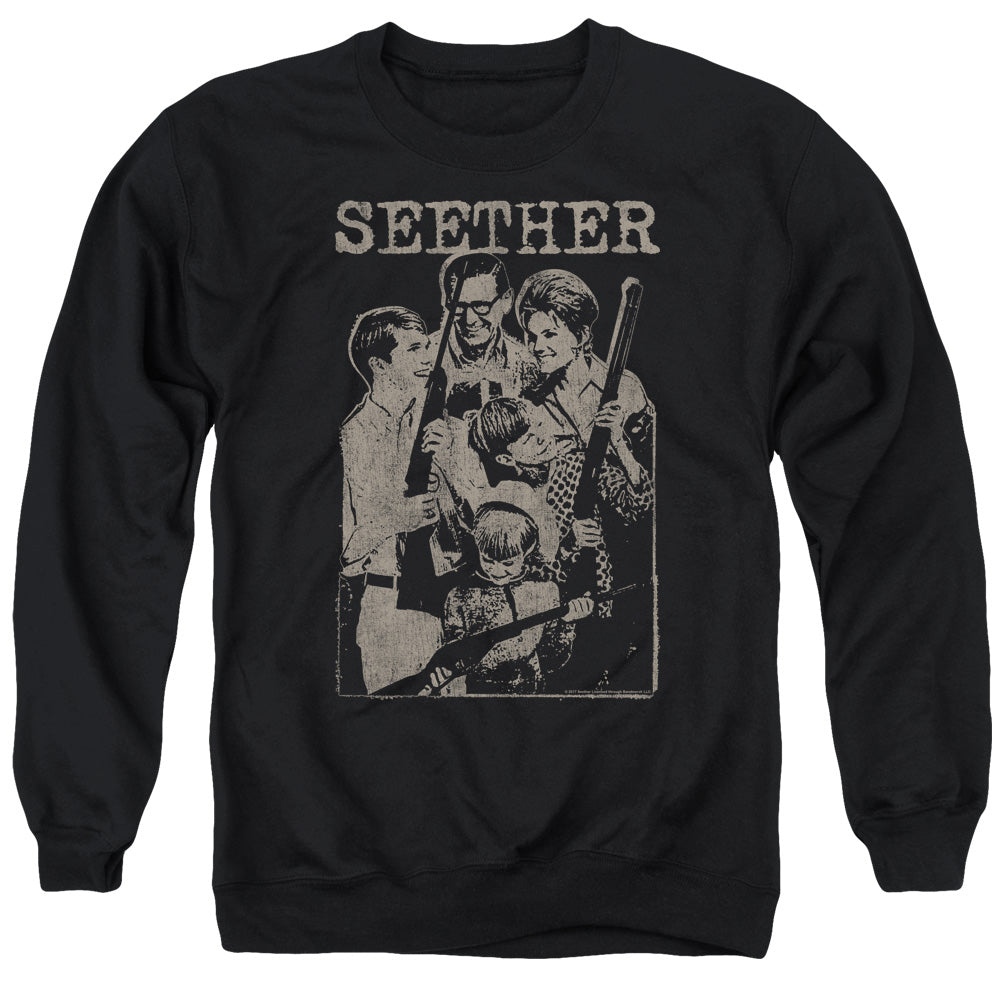 Seether Happy Family Mens Crewneck Sweatshirt Black