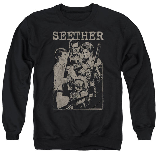 Seether Happy Family Mens Crewneck Sweatshirt Black