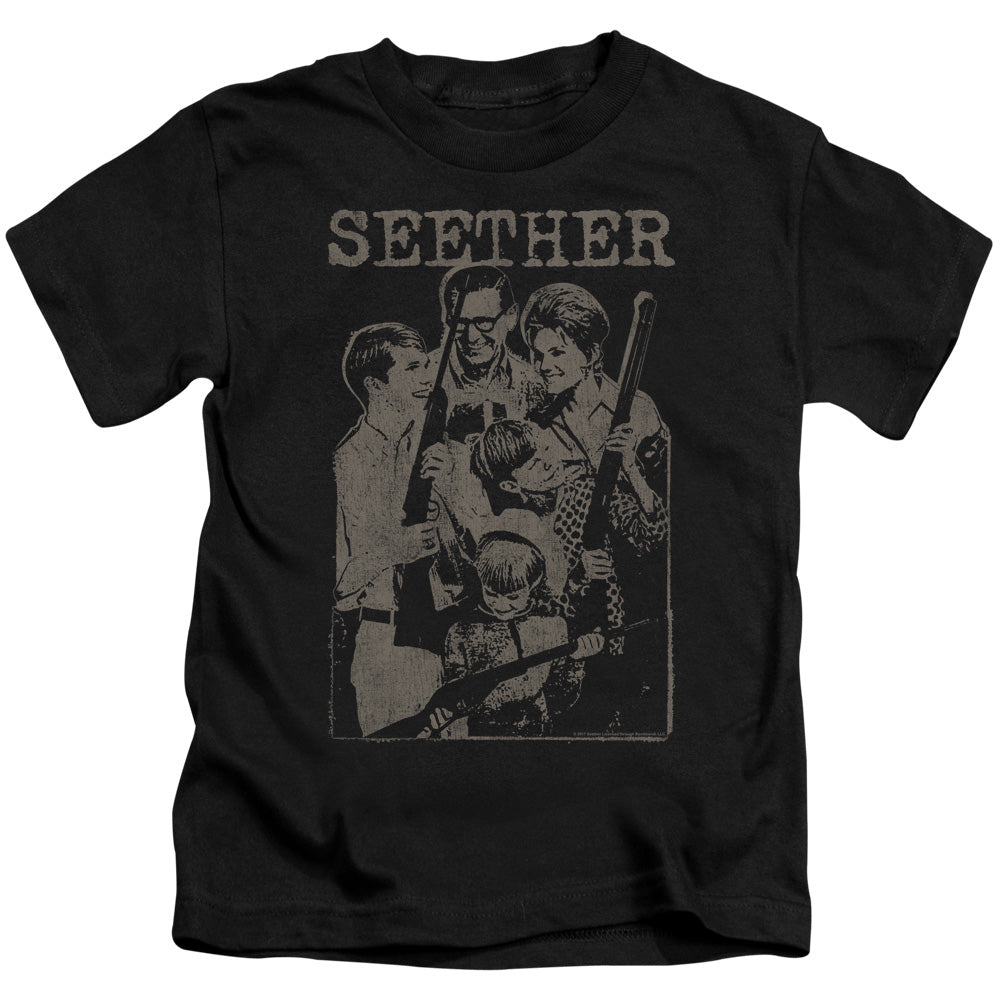 Seether Happy Family Juvenile Kids Youth T Shirt Black