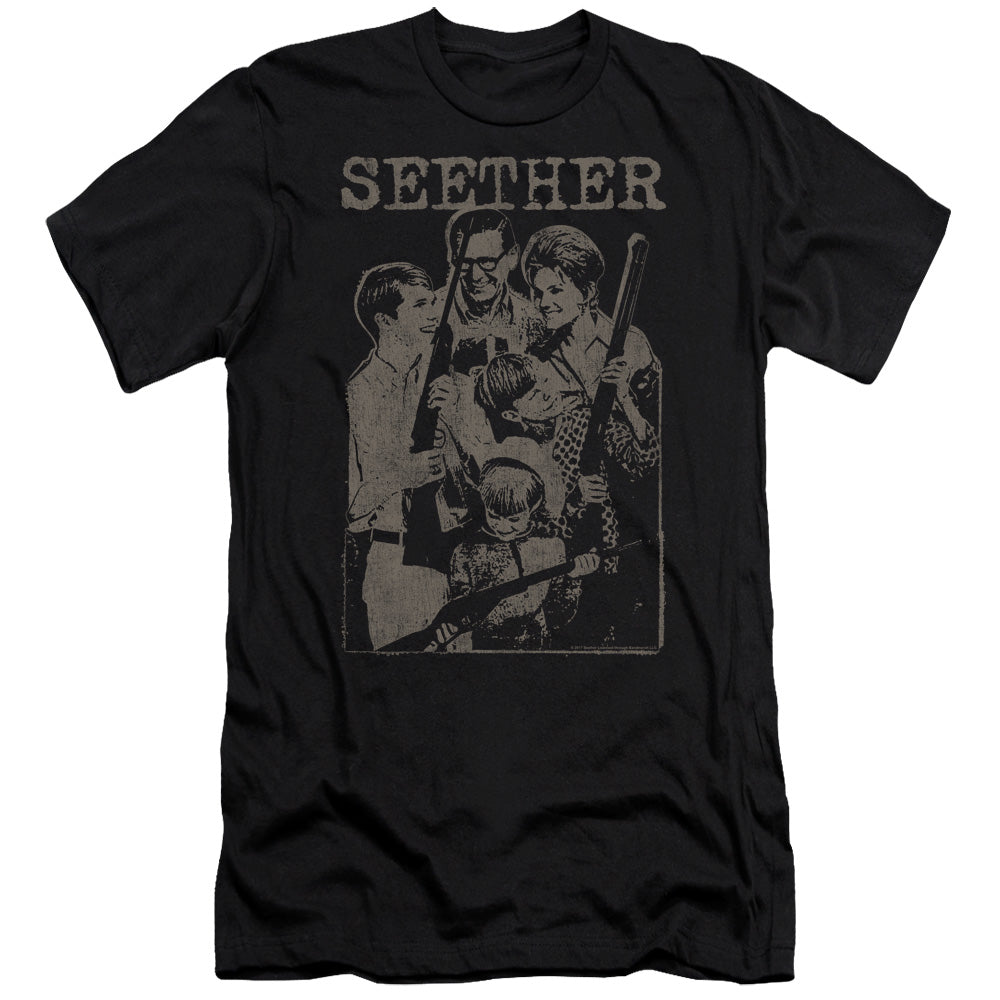 Seether Happy Family Premium Bella Canvas Slim Fit Mens T Shirt Black