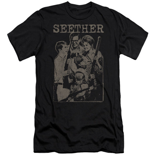 Seether Happy Family Slim Fit Mens T Shirt Black