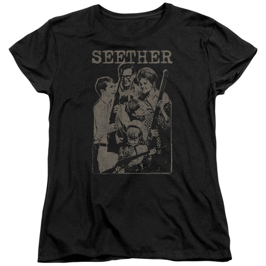 Seether Happy Family Womens T Shirt Black