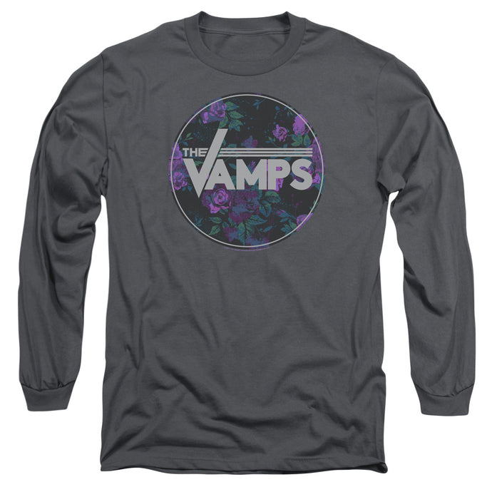 The Vamps Floral Vamps Mens Long Sleeve Shirt Charcoal