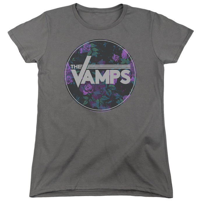 The Vamps Floral Vamps Womens T Shirt Charcoal