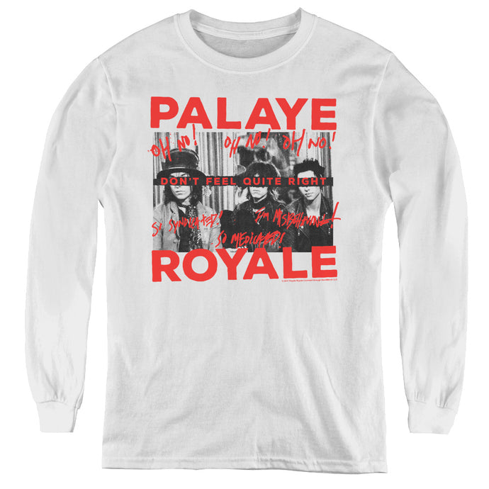 Palaye Royale Oh No Long Sleeve Kids Youth T Shirt White