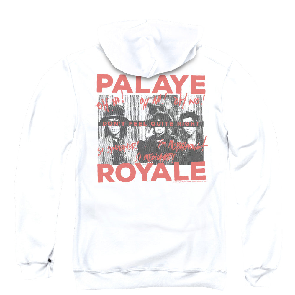 Palaye Royale Oh No Back Print Zipper Mens Hoodie White