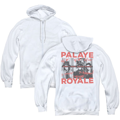 Palaye Royale Oh No Back Print Zipper Mens Hoodie White