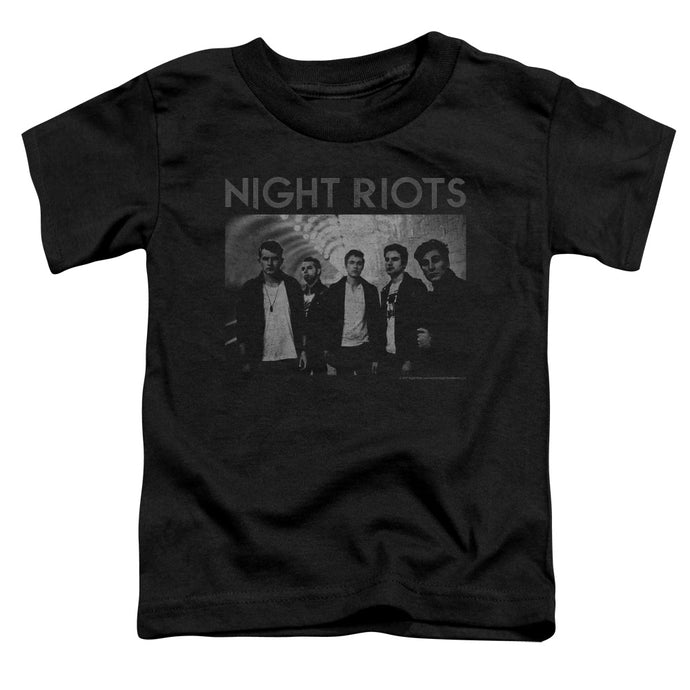 Night Riots Greyscale Toddler Kids Youth T Shirt Black