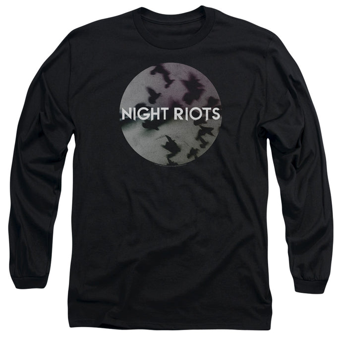 Night Riots Flock Mens Long Sleeve Shirt Black