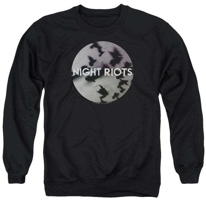 Night Riots Flock Mens Crewneck Sweatshirt Black