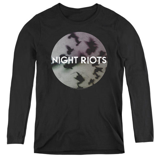 Night Riots Flock Womens Long Sleeve Shirt Black