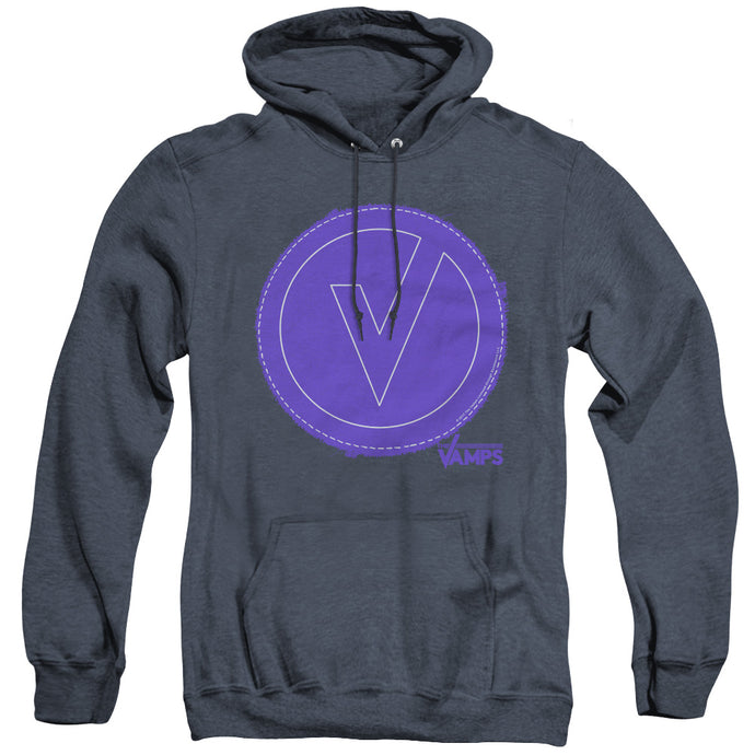 The Vamps Frayed Patch Heather Mens Hoodie Navy Blue