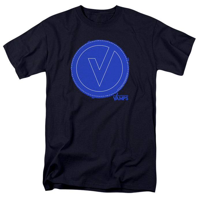 The Vamps Frayed Patch Mens T Shirt Navy Blue
